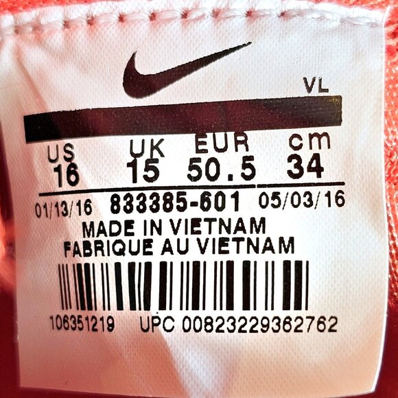 Nike Vapor Untouchable Pro TD Red Football Cleats 833385-601 - Men\'s Size 16 main image 7